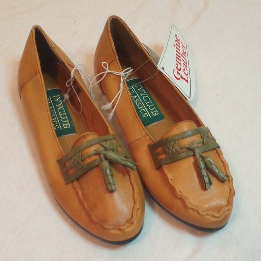 Ivy Club Tan Leather Loafers, 6.5 Women's, NWT
